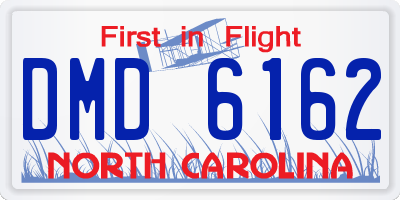 NC license plate DMD6162