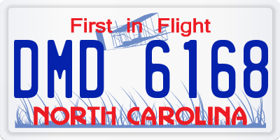 NC license plate DMD6168