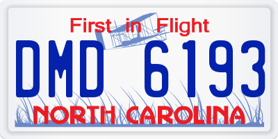 NC license plate DMD6193