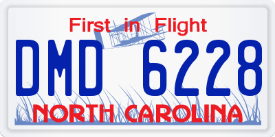 NC license plate DMD6228