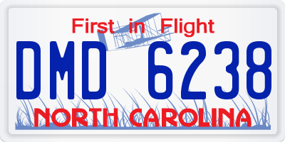 NC license plate DMD6238