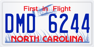 NC license plate DMD6244