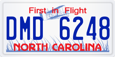NC license plate DMD6248