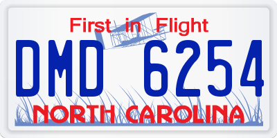 NC license plate DMD6254