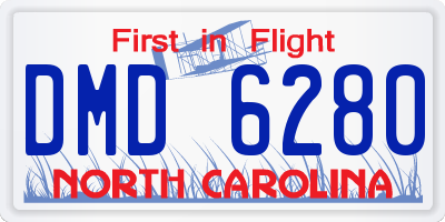 NC license plate DMD6280