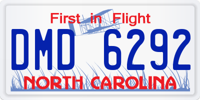 NC license plate DMD6292