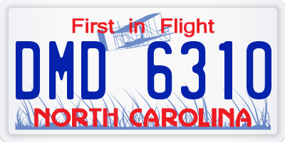 NC license plate DMD6310