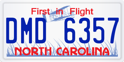 NC license plate DMD6357