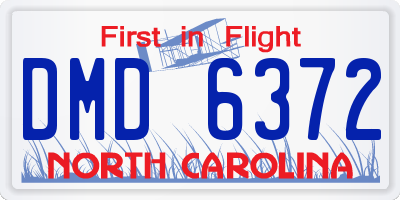 NC license plate DMD6372