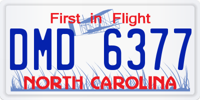 NC license plate DMD6377