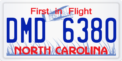 NC license plate DMD6380