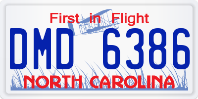 NC license plate DMD6386