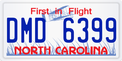 NC license plate DMD6399