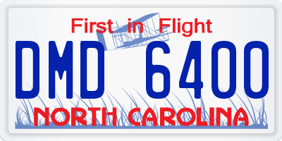 NC license plate DMD6400