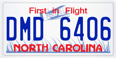 NC license plate DMD6406