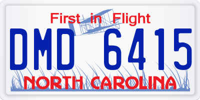 NC license plate DMD6415