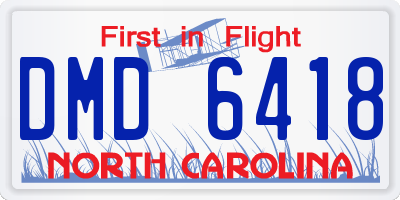 NC license plate DMD6418