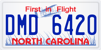 NC license plate DMD6420