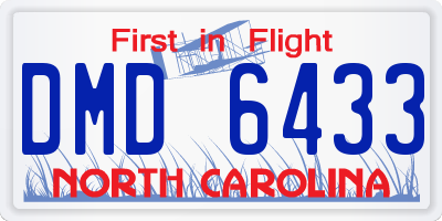 NC license plate DMD6433