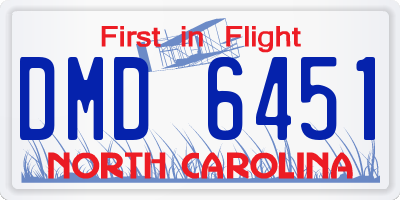 NC license plate DMD6451