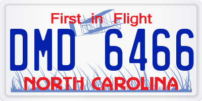 NC license plate DMD6466