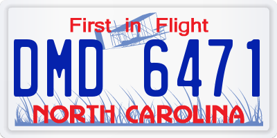 NC license plate DMD6471