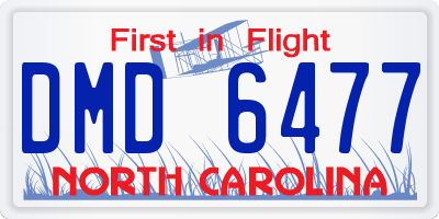 NC license plate DMD6477