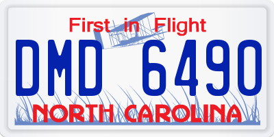 NC license plate DMD6490