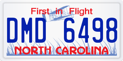 NC license plate DMD6498