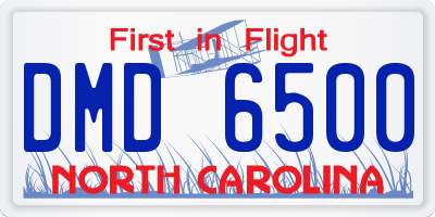 NC license plate DMD6500