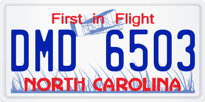 NC license plate DMD6503