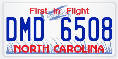 NC license plate DMD6508