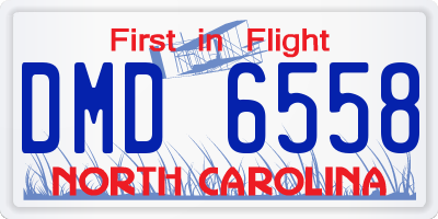NC license plate DMD6558