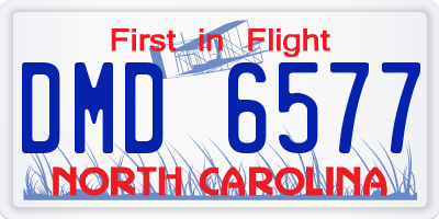 NC license plate DMD6577