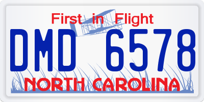 NC license plate DMD6578