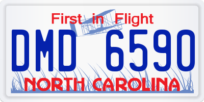 NC license plate DMD6590