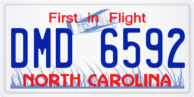 NC license plate DMD6592