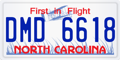 NC license plate DMD6618