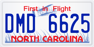 NC license plate DMD6625
