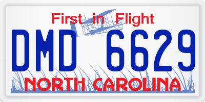 NC license plate DMD6629