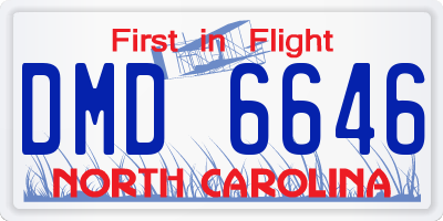 NC license plate DMD6646