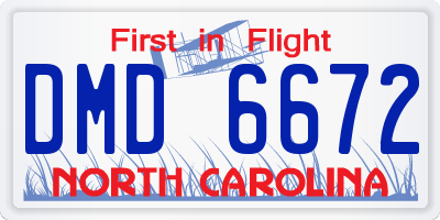 NC license plate DMD6672