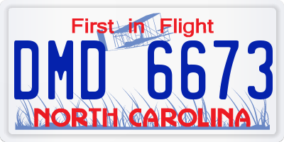 NC license plate DMD6673
