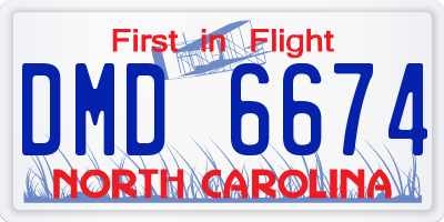 NC license plate DMD6674
