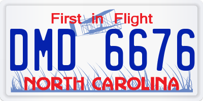 NC license plate DMD6676