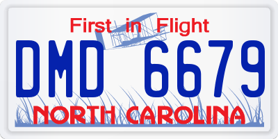 NC license plate DMD6679