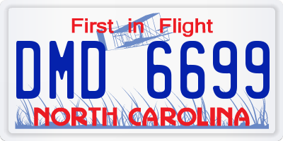 NC license plate DMD6699