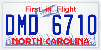 NC license plate DMD6710