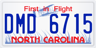 NC license plate DMD6715