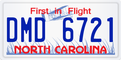 NC license plate DMD6721
